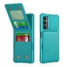 For Samsung Galaxy A05s Vertical Flip Card Bag Holder Leather Phone Case(Cyan Green) - 1