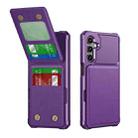 For Samsung Galaxy A25 5G Global Vertical Flip Card Bag Holder Leather Phone Case(Purple) - 1