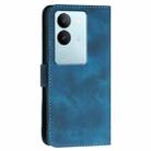 For vivo V29 5G Global YX0080 Grid Butterfly Embossed Pattern Flip Leather Phone Case with Lanyard(Dark Blue) - 3