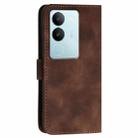 For vivo V29 5G Global YX0080 Grid Butterfly Embossed Pattern Flip Leather Phone Case with Lanyard(Coffee) - 3