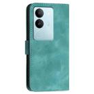 For vivo V29 Pro YX0080 Grid Butterfly Embossed Pattern Flip Leather Phone Case with Lanyard(Light Blue) - 3