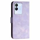 For vivo Y200 5G Global YX0080 Grid Butterfly Embossed Pattern Flip Leather Phone Case with Lanyard(Light Purple) - 3