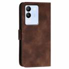 For vivo V30 Lite 5G Global YX0080 Grid Butterfly Embossed Pattern Flip Leather Phone Case with Lanyard(Coffee) - 3