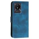 For vivo Y02A 4G / Y02 4G YX0080 Grid Butterfly Embossed Pattern Flip Leather Phone Case with Lanyard(Dark Blue) - 3