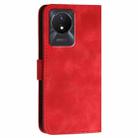 For vivo Y02A 4G / Y02 4G YX0080 Grid Butterfly Embossed Pattern Flip Leather Phone Case with Lanyard(Red) - 3