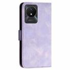 For vivo Y02A 4G / Y02 4G YX0080 Grid Butterfly Embossed Pattern Flip Leather Phone Case with Lanyard(Light Purple) - 3