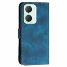 For vivo Y03 4G Global YX0080 Grid Butterfly Embossed Pattern Flip Leather Phone Case with Lanyard(Dark Blue) - 3