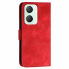 For vivo Y03 4G Global YX0080 Grid Butterfly Embossed Pattern Flip Leather Phone Case with Lanyard(Red) - 3