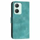 For vivo Y03 4G Global YX0080 Grid Butterfly Embossed Pattern Flip Leather Phone Case with Lanyard(Light Blue) - 3