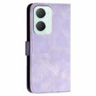 For vivo Y03 4G Global YX0080 Grid Butterfly Embossed Pattern Flip Leather Phone Case with Lanyard(Light Purple) - 3