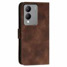 For vivo Y28 5G India YX0080 Grid Butterfly Embossed Pattern Flip Leather Phone Case with Lanyard(Coffee) - 3