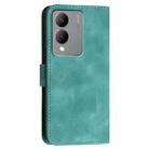 For vivo Y28 5G India YX0080 Grid Butterfly Embossed Pattern Flip Leather Phone Case with Lanyard(Light Blue) - 3