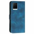 For vivo Y21 / Y33s / Y21s YX0080 Grid Butterfly Embossed Pattern Flip Leather Phone Case with Lanyard(Dark Blue) - 3