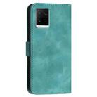 For vivo Y33s 4G Global YX0080 Grid Butterfly Embossed Pattern Flip Leather Phone Case with Lanyard(Light Blue) - 3