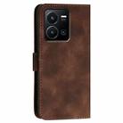 For vivo Y35 4G Global YX0080 Grid Butterfly Embossed Pattern Flip Leather Phone Case with Lanyard(Coffee) - 3