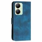 For vivo Y27 4G Global YX0080 Grid Butterfly Embossed Pattern Flip Leather Phone Case with Lanyard(Dark Blue) - 3