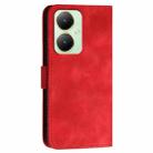 For vivo Y27 4G Global YX0080 Grid Butterfly Embossed Pattern Flip Leather Phone Case with Lanyard(Red) - 3