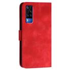 For vivo Y31 4G India YX0080 Grid Butterfly Embossed Pattern Flip Leather Phone Case with Lanyard(Red) - 3