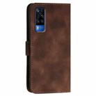 For vivo Y31 4G India YX0080 Grid Butterfly Embossed Pattern Flip Leather Phone Case with Lanyard(Coffee) - 3