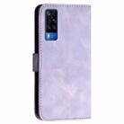 For vivo Y53s 4G / Y51a / Y33 4G YX0080 Grid Butterfly Embossed Pattern Flip Leather Phone Case with Lanyard(Light Purple) - 3