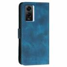 For vivo Y55s 2023 5G YX0080 Grid Butterfly Embossed Pattern Flip Leather Phone Case with Lanyard(Dark Blue) - 3