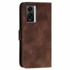 For vivo Y55s 2023 5G YX0080 Grid Butterfly Embossed Pattern Flip Leather Phone Case with Lanyard(Coffee) - 3