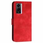 For vivo Y55 5G Global YX0080 Grid Butterfly Embossed Pattern Flip Leather Phone Case with Lanyard(Red) - 3