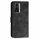 For vivo Y55 5G Global YX0080 Grid Butterfly Embossed Pattern Flip Leather Phone Case with Lanyard(Black) - 3