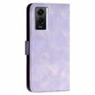 For vivo Y55 5G Global YX0080 Grid Butterfly Embossed Pattern Flip Leather Phone Case with Lanyard(Light Purple) - 3