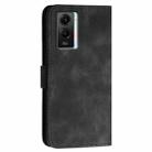 For vivo Y75 5G Global YX0080 Grid Butterfly Embossed Pattern Flip Leather Phone Case with Lanyard(Black) - 3