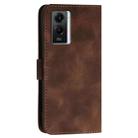 For vivo Y75 5G Global YX0080 Grid Butterfly Embossed Pattern Flip Leather Phone Case with Lanyard(Coffee) - 3