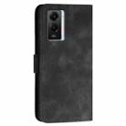 For vivo T1 5G Global YX0080 Grid Butterfly Embossed Pattern Flip Leather Phone Case with Lanyard(Black) - 3