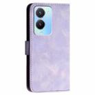 For vivo Y56 5G Global YX0080 Grid Butterfly Embossed Pattern Flip Leather Phone Case with Lanyard(Light Purple) - 3