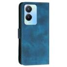 For vivo Y16 4G Global YX0080 Grid Butterfly Embossed Pattern Flip Leather Phone Case with Lanyard(Dark Blue) - 3