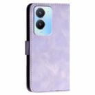 For vivo Y16 4G Global YX0080 Grid Butterfly Embossed Pattern Flip Leather Phone Case with Lanyard(Light Purple) - 3