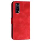 For vivo Y72 5G / iQOO Z3 YX0080 Grid Butterfly Embossed Pattern Flip Leather Phone Case with Lanyard(Red) - 3