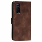 For vivo Y72 5G / iQOO Z3 YX0080 Grid Butterfly Embossed Pattern Flip Leather Phone Case with Lanyard(Coffee) - 3