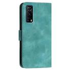 For vivo Y72 5G / iQOO Z3 YX0080 Grid Butterfly Embossed Pattern Flip Leather Phone Case with Lanyard(Light Blue) - 3