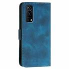 For vivo Y52 5G YX0080 Grid Butterfly Embossed Pattern Flip Leather Phone Case with Lanyard(Dark Blue) - 3