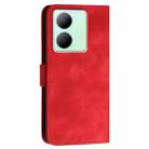 For vivo Y36 5G Global YX0080 Grid Butterfly Embossed Pattern Flip Leather Phone Case with Lanyard(Red) - 3