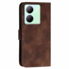 For vivo Y36 5G Global YX0080 Grid Butterfly Embossed Pattern Flip Leather Phone Case with Lanyard(Coffee) - 3