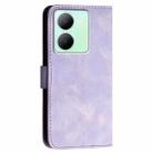 For vivo Y36 5G Global YX0080 Grid Butterfly Embossed Pattern Flip Leather Phone Case with Lanyard(Light Purple) - 3