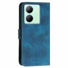 For vivo Y36 4G Global YX0080 Grid Butterfly Embossed Pattern Flip Leather Phone Case with Lanyard(Dark Blue) - 3