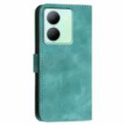 For vivo Y27 5G / Y36 4G India YX0080 Grid Butterfly Embossed Pattern Flip Leather Phone Case with Lanyard(Light Blue) - 3