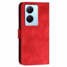 For vivo Y78+ 5G Global / V29 Lite YX0080 Grid Butterfly Embossed Pattern Flip Leather Phone Case with Lanyard(Red) - 3