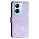 For vivo Y78+ 5G Global / V29 Lite YX0080 Grid Butterfly Embossed Pattern Flip Leather Phone Case with Lanyard(Light Purple) - 3