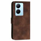 For vivo Y78 5G Global YX0080 Grid Butterfly Embossed Pattern Flip Leather Phone Case with Lanyard(Coffee) - 3