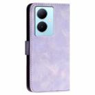 For vivo Y78 5G Global YX0080 Grid Butterfly Embossed Pattern Flip Leather Phone Case with Lanyard(Light Purple) - 3