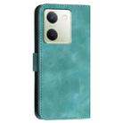 For vivo Y100 5G Global YX0080 Grid Butterfly Embossed Pattern Flip Leather Phone Case with Lanyard(Light Blue) - 3