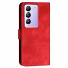 For vivo Y100 5G IDN YX0080 Grid Butterfly Embossed Pattern Flip Leather Phone Case with Lanyard(Red) - 3